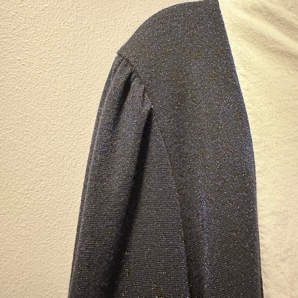 Michael Jackson top blue metallic shiny up cycle handmade shirt - Picture 4 of 6